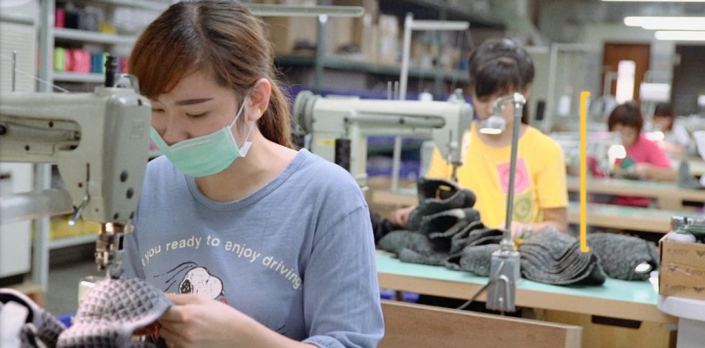 輝特紡織鞋生產作業情況。 數位轉型