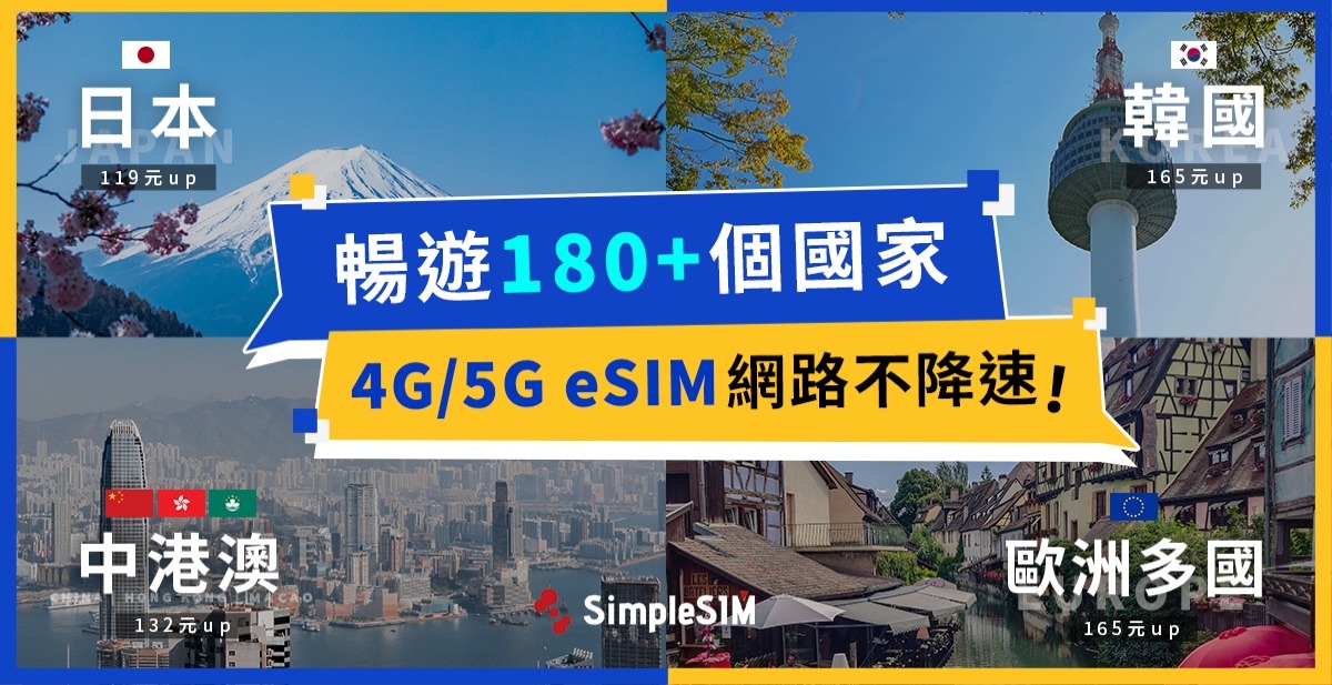 改寫出國網路規則:Simple eSIM提供不降速「總量型高速上網」 改寫出國網路規則:Simple eSIM提供不降速「總量型高速上網」